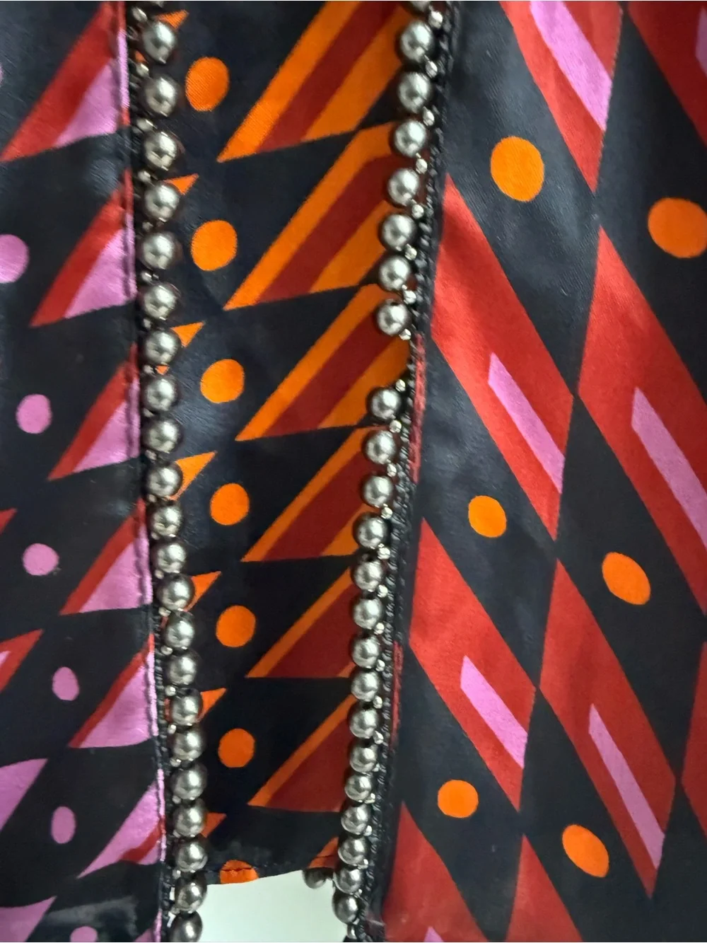 Zara Knotted Geometric Print Beaded Wrap Skirt Festival Bold Boho Asymmetrical